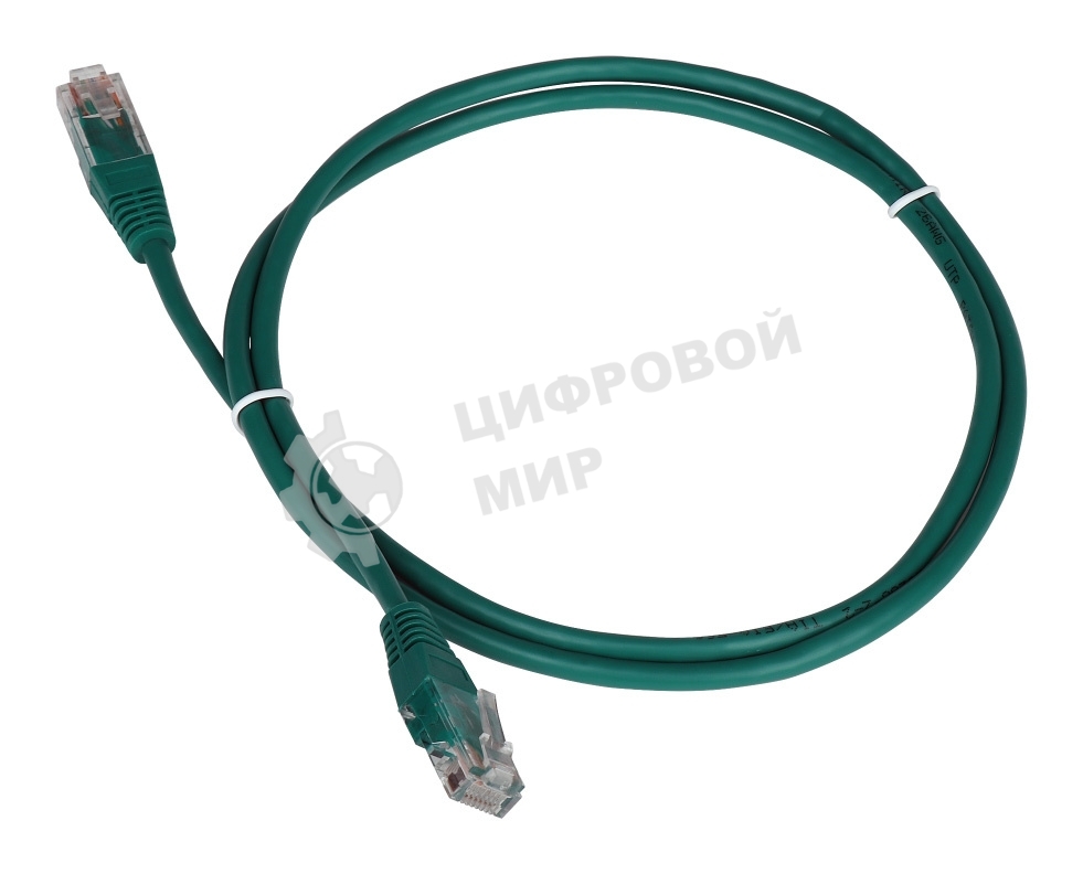 Патч-корд LANMASTER TWT UTP cat.5e, с заливными колпачками, 0.3 м, зеленый