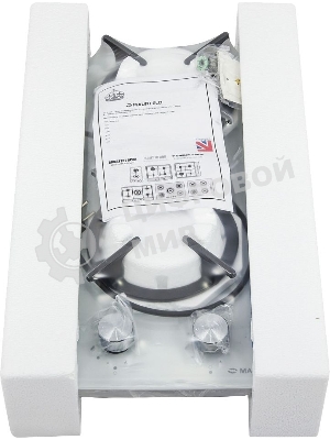 Газовая варочная панель Maunfeld EGHG.32.1CW/G, 2 конфорки, закаленное стекло, белый