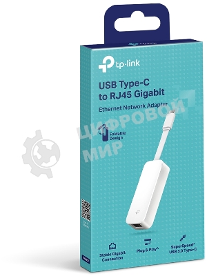 Сетевой адаптер TP-Link UE300C USB Type-C to RJ45 Gigabit Ethernet Network Adapter, USB 3.0 port, 10/100/1000 RJ45 port, Foldable,Portable and Lightweight design, Plug and Play
