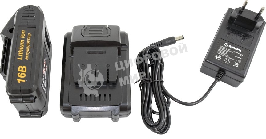 Дрель-шуруповерт аккумуляторная Вихрь ДА-16Л-2К 72/14/32, Аккумуляторная, 16В, 2 АКБ, Кейс