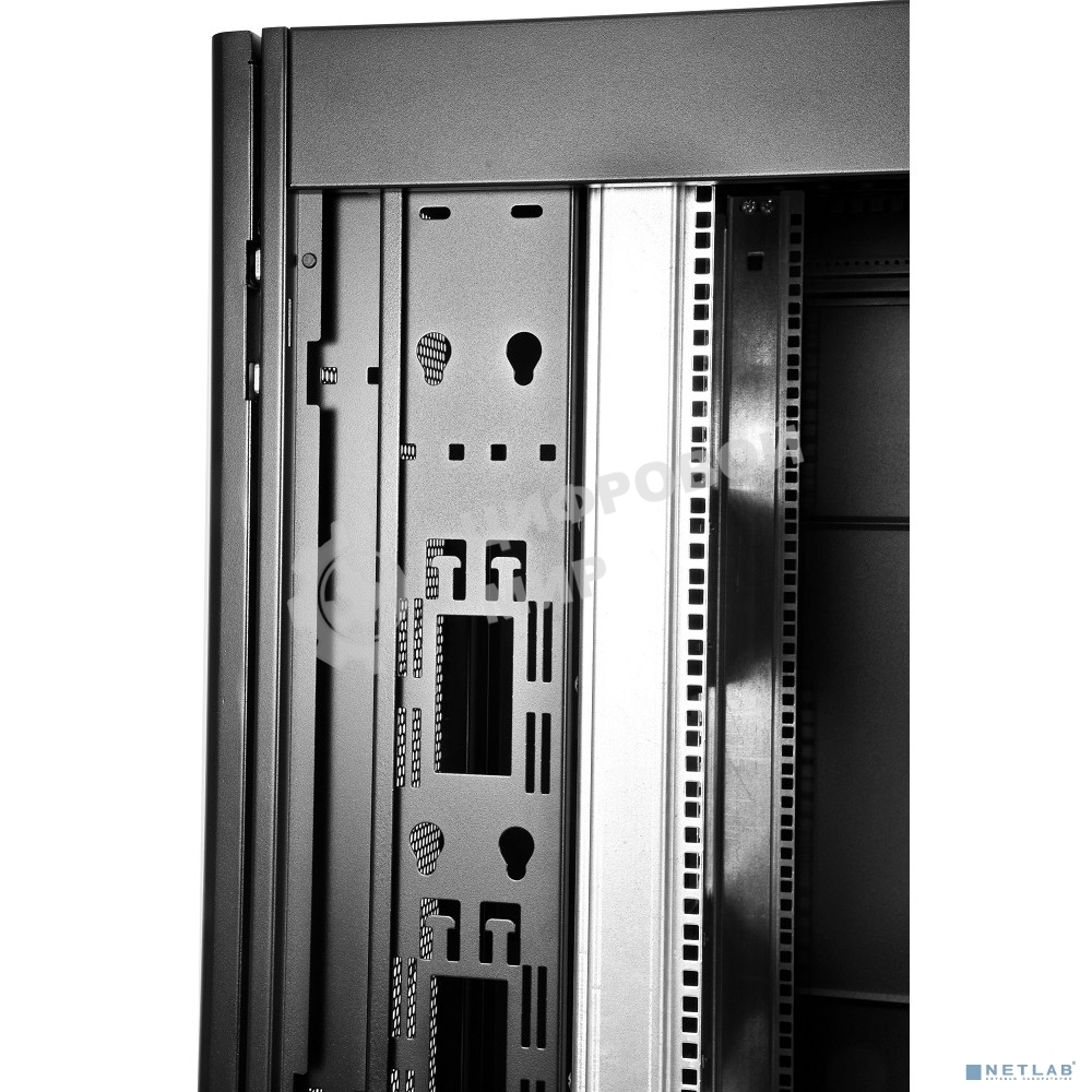Шкаф серверный ПРОФ напольный 42U (600x1200) дверь перфорированная 2 шт., черный, в сборе, ШТК-СП-42.6.12-44АА-9005