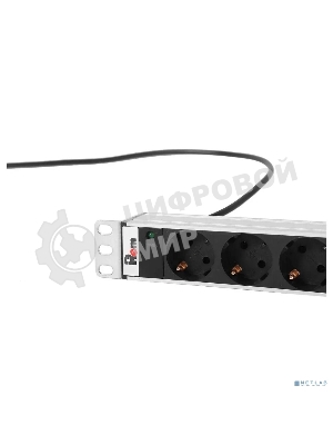 Верт. блок розеток Rem-16 с инд., 25 Shuko, 16A, алюм., 42-48U, шнур 3 м