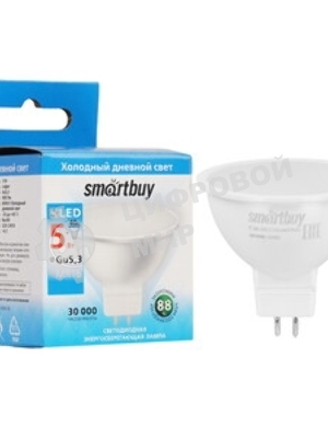 Светодиодная (LED) Лампа Smartbuy-Gu5,3-05W/6000