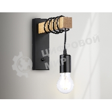 Светильник Ambrella light TR8181 BK/LW черный/светлое дерево E27 max 40W 395*60*210