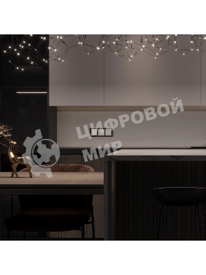 Сенсорный выключатель двухклавишный с подсветкой (белый)