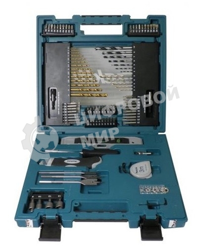 Наборы Makita D-31778 Набор 104шт,отвертка ручн,держ-ль магн,отв.насадки,сверла д\дер,мет,бет,рулетка,ур-нь,зенкер,нож,чем 