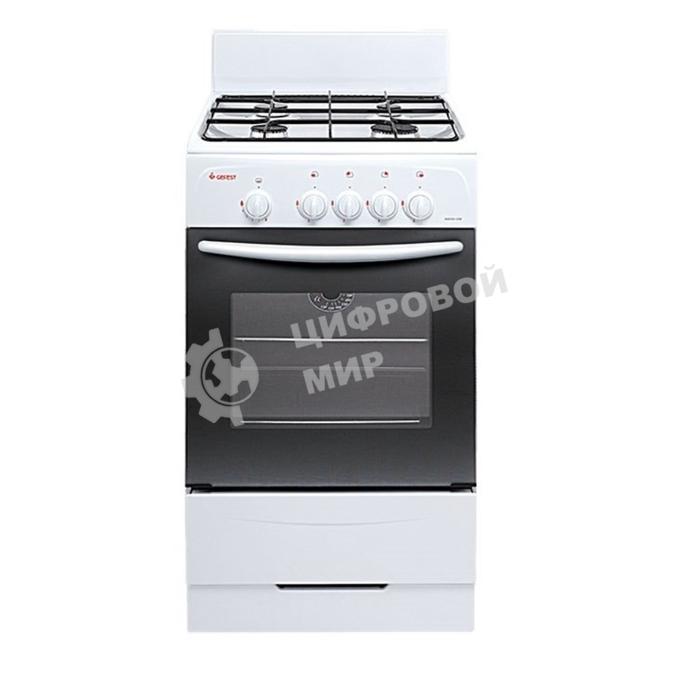 Плита газовая Gefest ПГ 3200-08 белый, конфорок 4 шт, духовка 42 л, 50 см x 85 см x 53 см