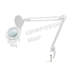 Лупа на струбцине Rexant, круглая, 5D, с подсветкой 56 SMD LED, белая