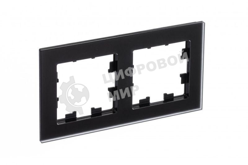 Рамка 2-м AtlasDesign Nature мат. стекло, черный SchE ATN331002