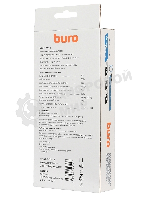 Сетевой фильтр Buro 800SH-1.8-B 1.8 м, 8 розеток, черный, коробка