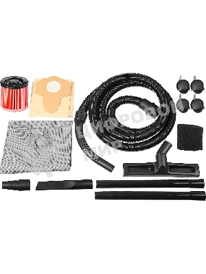 Строительный пылесос ЗУБР ПУ-30-1400 М3 серый/красный, 1400 Вт, уборка сухая/влажная/выдув, пылесборник мешок/контейнер, 30 л