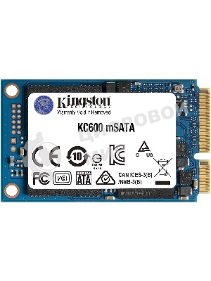 Накопитель SSD Kingston KC600, 512Gb, mSATA, R/W 550/520