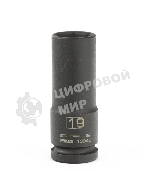 Головка ударная удлиненная шестигранная Stels 19 мм, 1/2