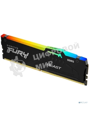 Оперативная память Kingston Fury Beast, DDR5, 16Gb (1x16Gb), 5600MHz, CL36, DIMM, с радиатором, RGB, черный