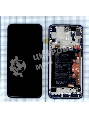 Дисплей для Huawei Honor 9X Pro в сборе с тачскрином, панелью и аккумулятором (SP 02353HAD), синий