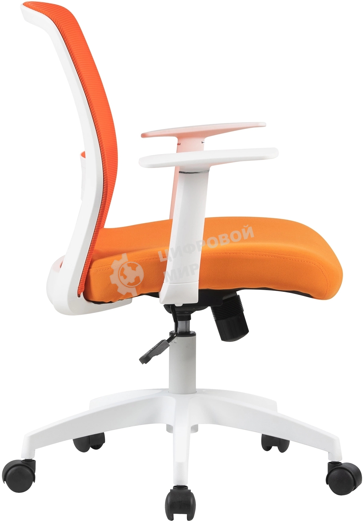 Кресло компьютерное Cactus CS-WMC333-OR оранжевый, сиденье оранжевый, сетка/ткань, низк. спин. крестов. пластик, пластик белый
