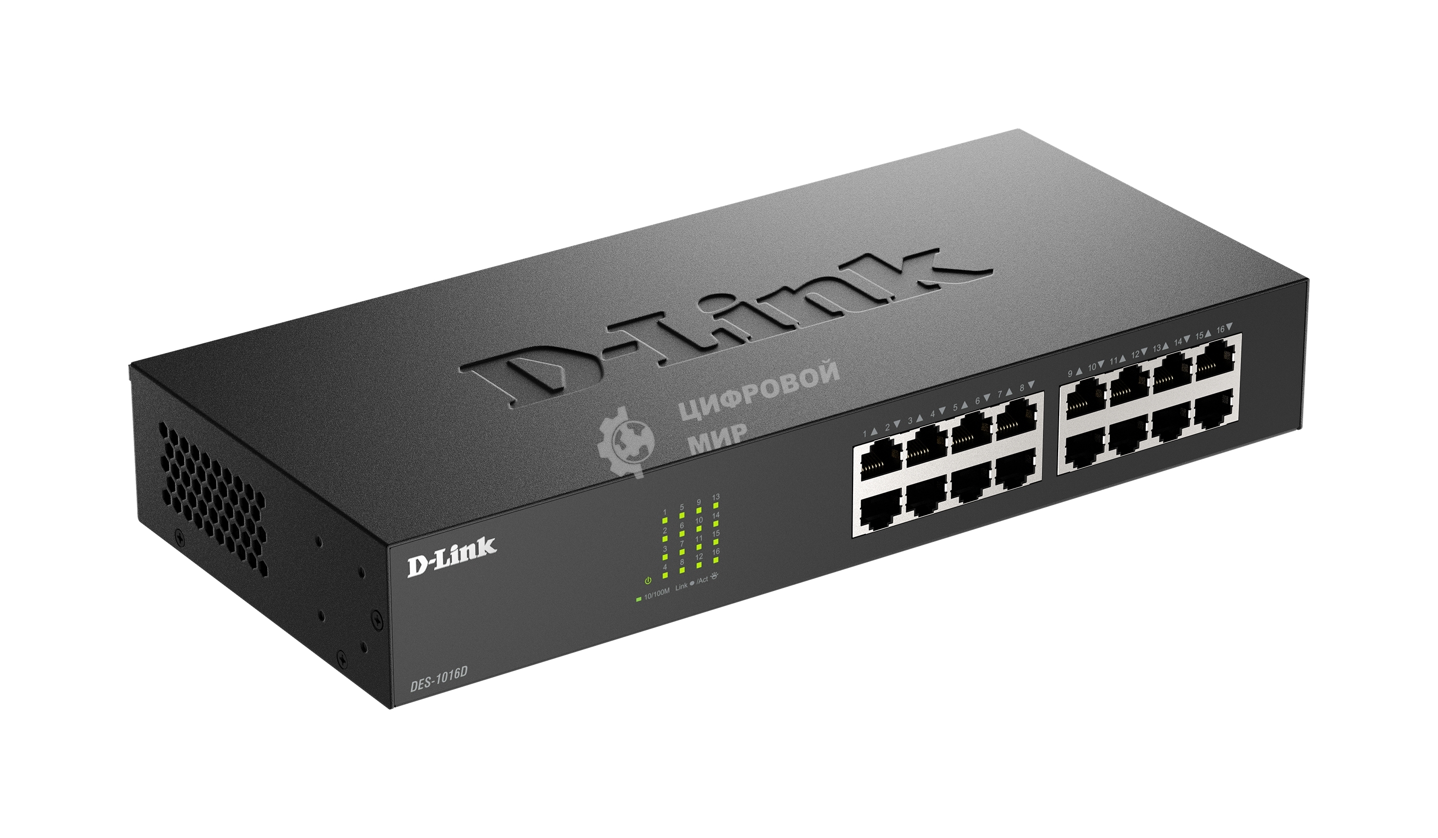 Коммутатор неуправляемый D-Link DES-1016D/I1A с 16 портами 10/100Base-TX