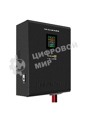 Источник бесперебойного питания (инвертор, синус, для котла, настенный) ExeGate FineSine SX-7000.LCD.AVR.2SH.T 7000VA/5000W, чистая синусоида, цветной LCD-дисплей, AVR, 2*Schuko+клеммы, линейно-интерактивный, внешняя батарея 48В до 200А·ч (поставляется отдельно), крепление настенное, черный