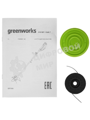 Триммер аккумуляторный GREENWORKS G40LT30, 40 В, 4 Ач без аккумулятора, без ЗУ