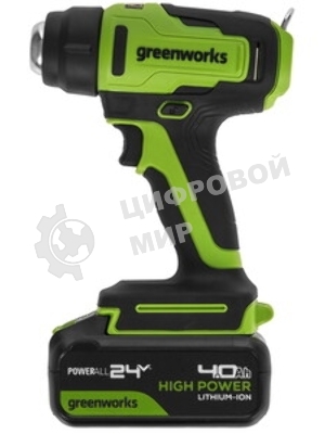 Фен строительный аккумуляторный GreenWorks G24HG, 24V, без АКБ и ЗУ (3400207)
