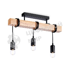 Светильник Ambrella light TR8182/3 BK/LW черный/светлое дерево E27*3 max 40W 500*50*420