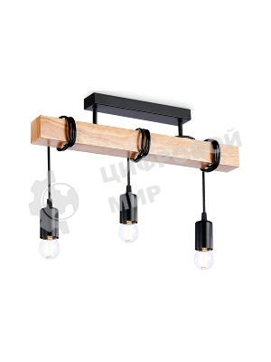 Светильник Ambrella light TR8182/3 BK/LW черный/светлое дерево E27*3 max 40W 500*50*420