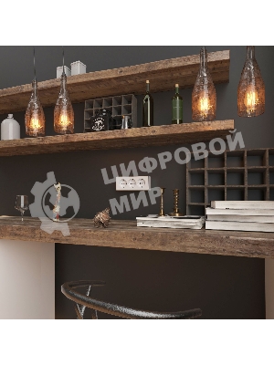 Розетка тройная с заземлением и шторками Gallant (белый)