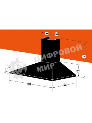 Вытяжка каминная Centek СТ-1820-60 серебристый, 60 см, 800 куб. м/ч, 55 дБ