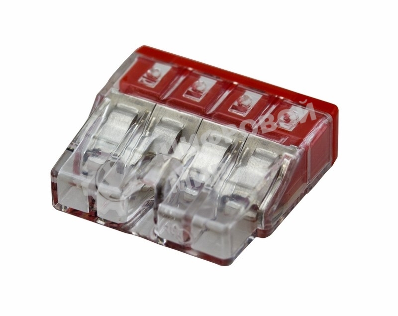 Клемма 4х(0.5-2.5мм) 4-х проводн. для распред. короб. (без п) WAGO 2273-204