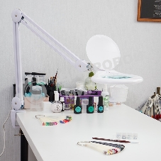 Лупа на струбцине Rexant, круглая, 5D, с подсветкой 56 SMD LED, белая