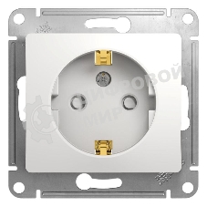 Механизм розетки 1-м СП Glossa 16А защ. шторки с заземл. бел. SchE GSL000145