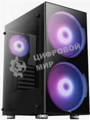 Компьютерный корпус Aerocool/Formula Python (3xUSB, 2xAudio, 0.5 мм,2x200 мм FAN, прозрачная стенка-закаленное стекло, ATX, без БП)