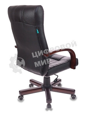 Кресло Бюрократ KB-10/WALNUT черный, экокожа