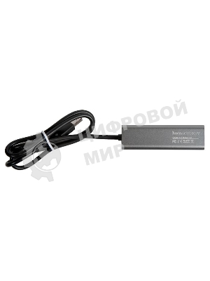 Переходник разветвитель Hoco HB1 USB - 4USB (USB 2.0 - 480 Мбит/с), 0.8 м, серый
