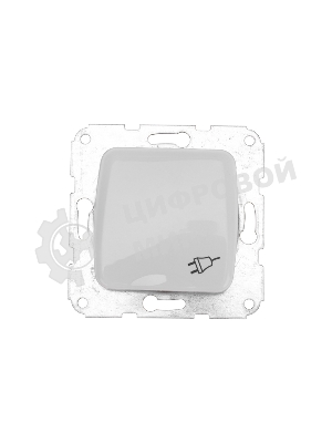 Розетка Kranz 1-ая керамика DEA с/з с крышкой с/у 16А мех. белый