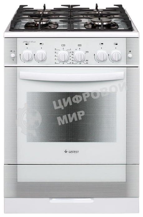 Плита газовая Gefest ПГ 6500-02 0042 белый, конфорок 4 шт, духовка 52 л, 60 см x 85 см x 60 см