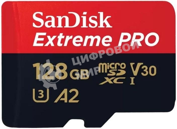 Флеш карта/SanDisk/Extreme Pro SDSQXCD-128G-GN6MA/microSDXC/128 ГБ/A2, U3, V30/200 МБ/с