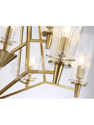 Светильник Ambrella light TR3233/6+3 BS/FR латунь/белый матовый E14*9 max 40W D730*720