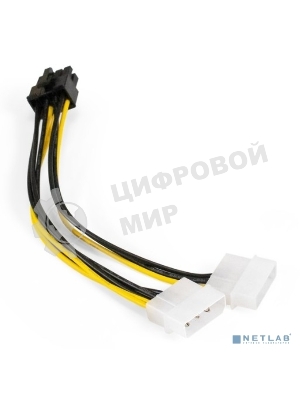 Переходник питания PCI-Express 8pin ExeGate EX-CC-PSU-62 (от 2х разъемов Molex (IDE) блока питания, 0,15м)
