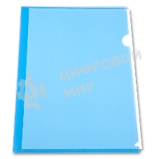 Папка-уголок Бюрократ -EE310/1BLU A4, пластик, 0.15мм, синий