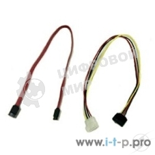 Кабель Gembird/Cablexpert SATA интерфейсный (48 см) 7pin/7pin и питания (15 см) 4pin/15pin