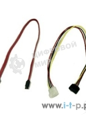 Кабель Gembird/Cablexpert SATA интерфейсный (48 см) 7pin/7pin и питания (15 см) 4pin/15pin