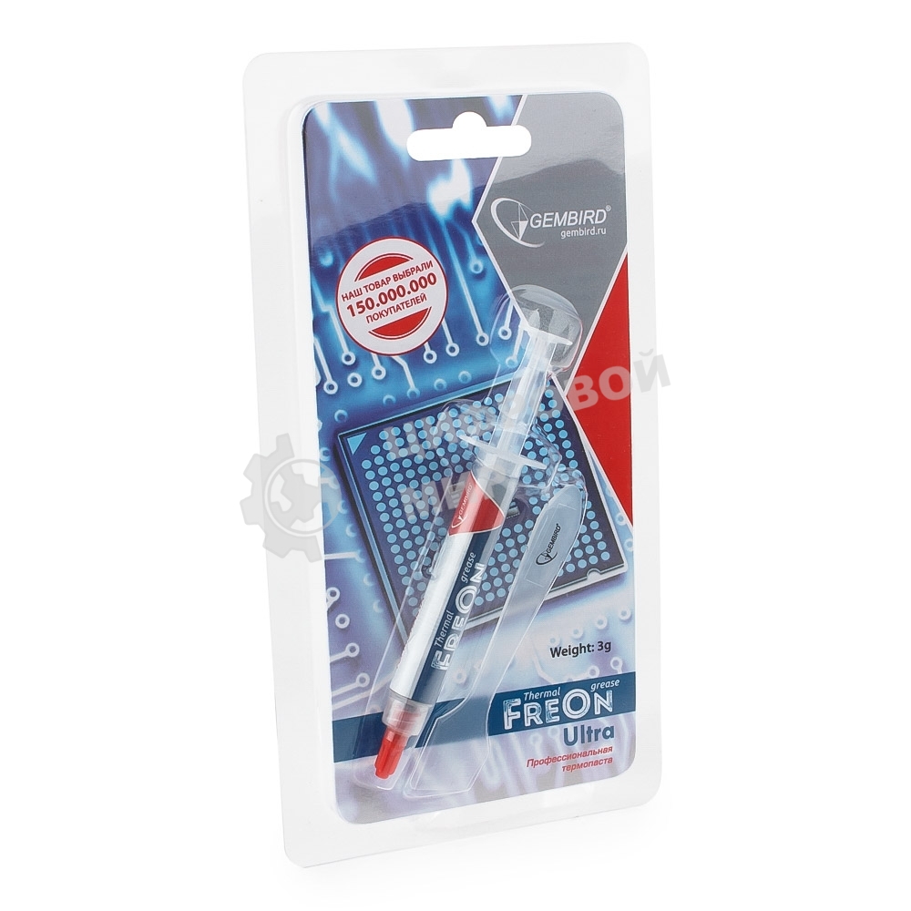 Термопаста Gembird FreOn Ultra GF-21-3 для радиаторов, 3гр, шприц
