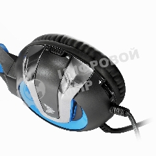 Гарнитура проводная игровая Crown CMGH-3001 черный/синий