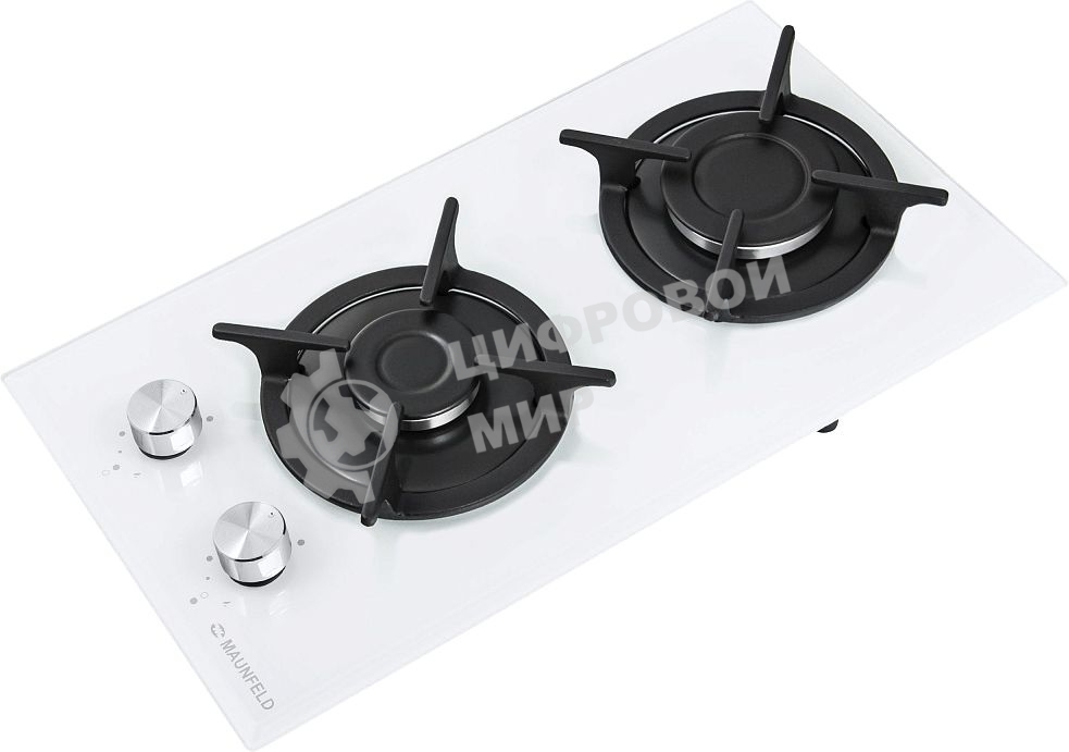 Газовая варочная панель Maunfeld EGHG.32.1CW/G, 2 конфорки, закаленное стекло, белый