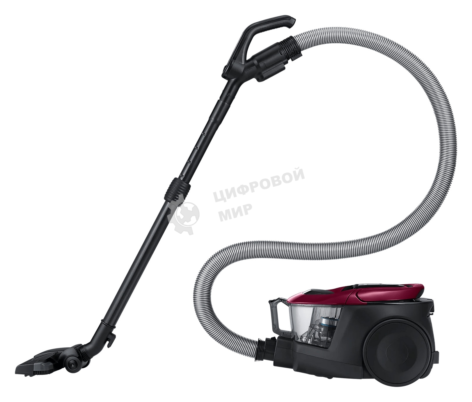 Пылесос Samsung VC18M31A0HP бордовый/черный, 380/1800 Вт, уборка сухая, пылесборник контейнер 2 л