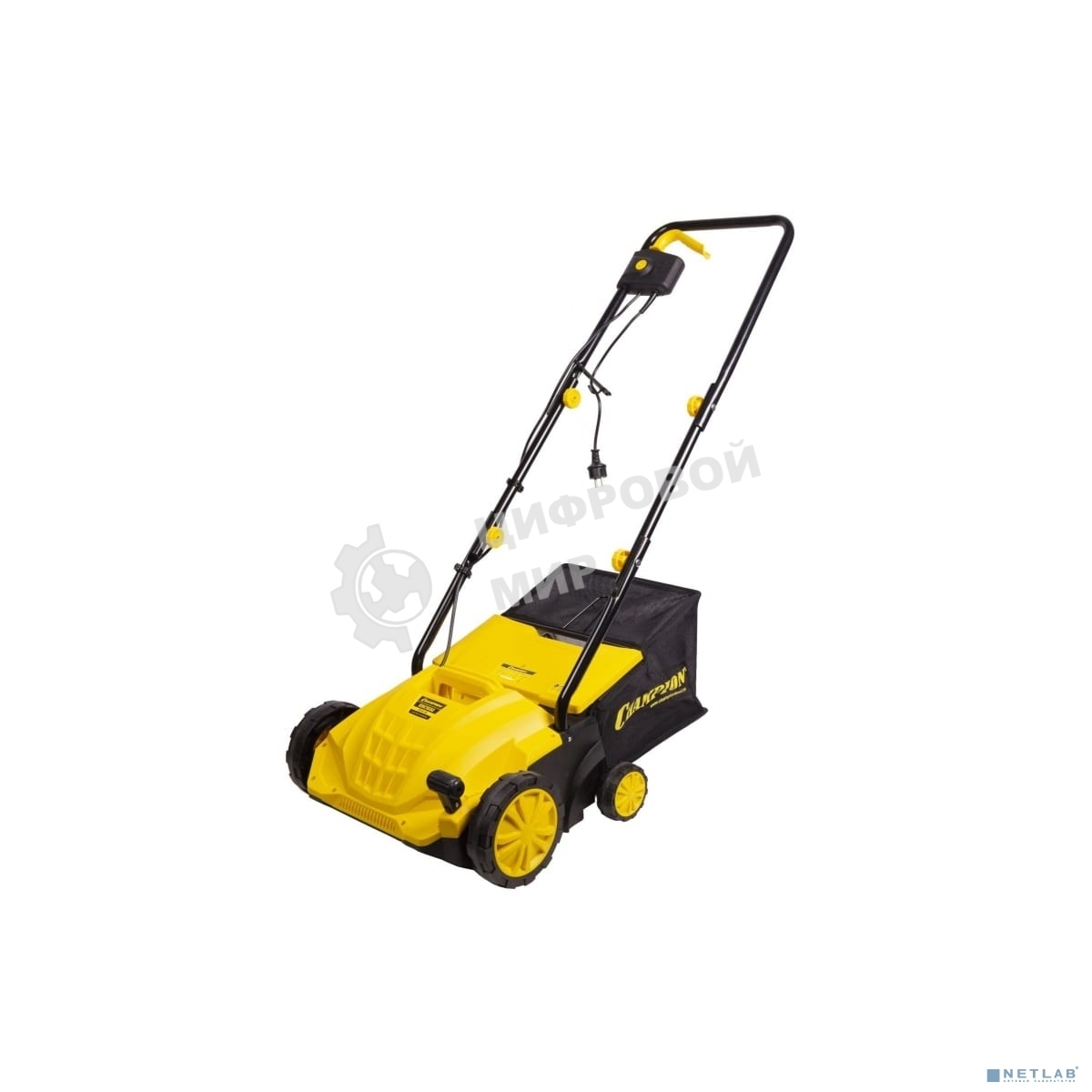 Скарификатор электрический Champion ESC1532 Мощность двигателя 1500 Вт, Напряжение сети 230,50 В, Гц, Вес c травосборником 9,3 кг, Ширина обработки 320 мм, Высота аэрации -4/0/+4/+12 мм, Высота скарификации -12/-8/-4/+4 мм, Тип/объем травосборника ткань/3