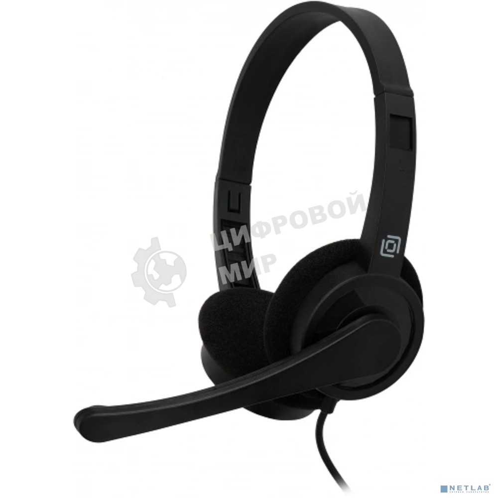 Гарнитура проводная с микрофоном Оклик HS-M600 черный 1.8м накладные оголовье (1900372)