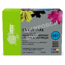 Картридж струйный Cactus CS-C2P11AE № 651 многоцветный (18мл) для HP 5575/5645 OJ 202/252