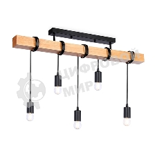 Светильник Ambrella light TR8183/5 BK/LW черный/светлое дерево E27*5 max 40W 800*50*420